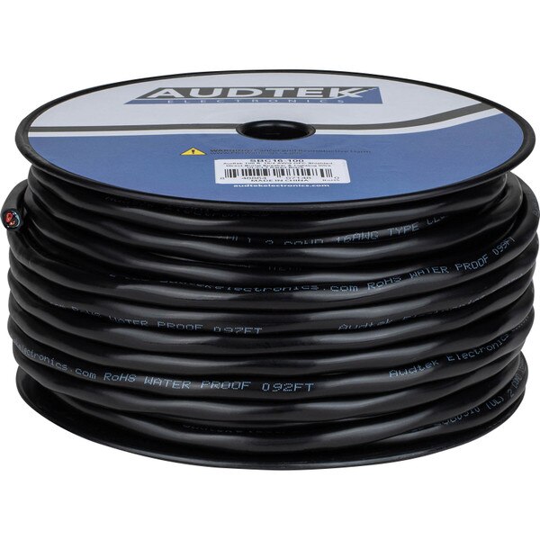 Main product image for Audtek SBC16-100 100 ft. 16/2 AWG OFC Shielded Direct Burial Speaker & Lighting Wire UL/CL3 Rated Black100-466